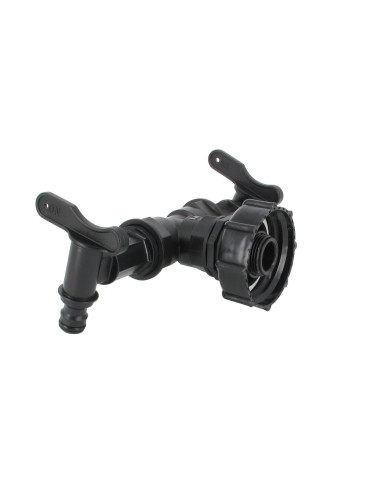 Raccord S60X6 cuve eau - 2 robinets avec nez (type Gardena)