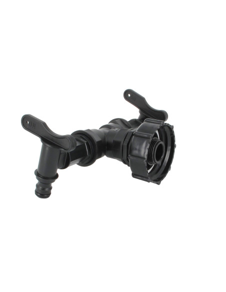 Raccord S60X6 cuve eau - 2 robinets avec nez (type Gardena)