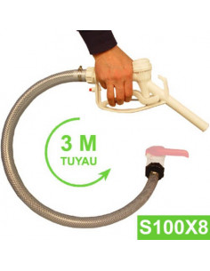 Kit Vidange cuve eau 1000 L S100X8 - Tuyau 3 m + Pistolet