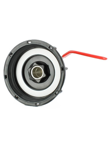 Raccord S100X8 pour cuve eau 1000 litres avec robinet laiton chromé 15 mm et nez de robinet 20x27 mm en laiton