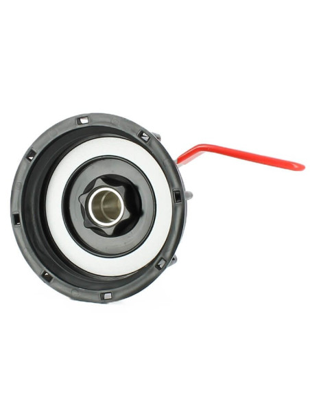Raccord S100X8 pour cuve eau 1000 litres avec robinet laiton chromé 15 mm et nez de robinet 20x27 mm en laiton Raccord S100X8 pour cuve eau 1000 litres avec robinet laiton chromé 15 mm et nez de robinet 20x27 mm en laiton