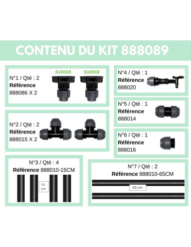 Kit de Raccordement de 2 Cuves à eau 1000 L - S100X8 / S100X8