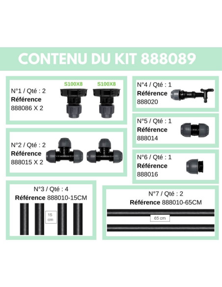 Kit de Raccordement de 2 Cuves à eau 1000 L - S100X8 / S100X8