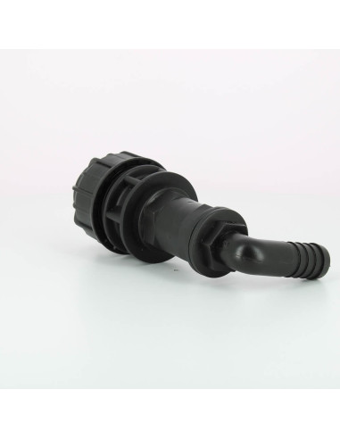 Raccord coudé cannelé 20 mm pour kit de couplage de cuves