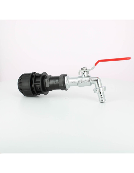 Robinet laiton chromé 15 mm pour kit de couplage de cuves