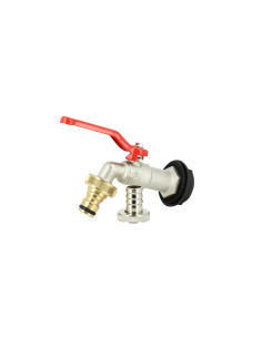 Robinet ECO laiton 15 mm + Nez 20X27 pour Récupérateur Eau 2