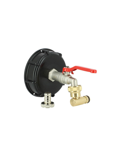 Raccord cuve eau S100X8 - Robinet ECO laiton 15 mm + Nez articulé