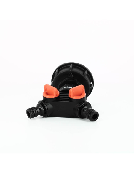 Raccord cuve eau S60X6 - 2 Robinets avec Nez 20x27 - Claber Raccord cuve eau S60X6 - 2 Robinets avec Nez 20x27 - Claber