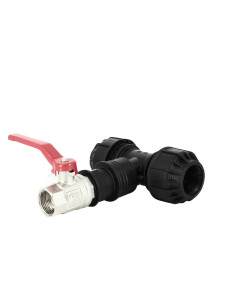 Kit couplage cuve – Raccord Té Ø32 mm + Vanne 1/4 de tour 2