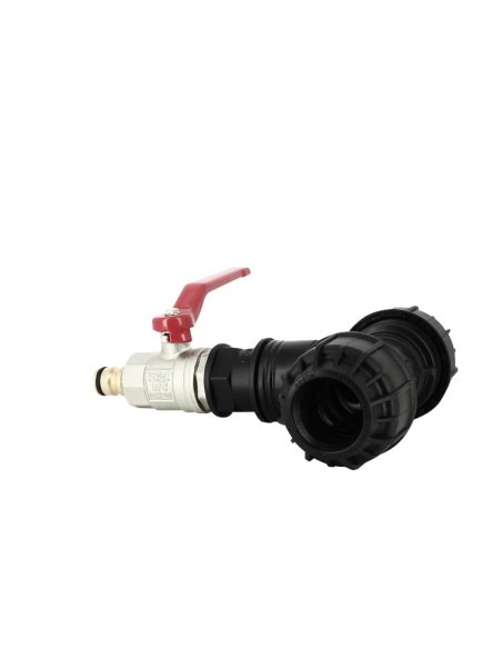 Kit couplage cuve – Raccord Té Ø32 mm + Vanne 1/4 de tour + Embout rapide (type Gardena) Kit couplage cuve – Raccord Té Ø32 mm + Vanne 1/4 de tour + Embout rapide (type Gardena)