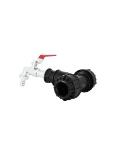 Kit couplage cuve - Robinet laiton chromé central 2