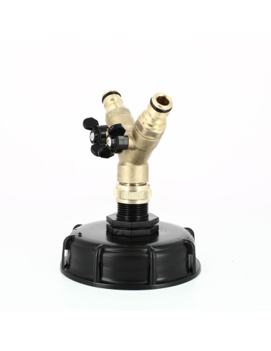 Raccord cuve S100X8 - 2 voies 3/4'' laiton - Nez type Gardena