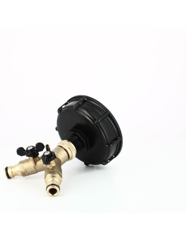 Raccord cuve S100X8 - 2 voies 3/4'' laiton - Nez type Gardena