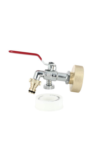 Raccord cuve S60X6 Laiton – Robinet laiton chromé 15 mm + Nez de robinet 20x27 laiton