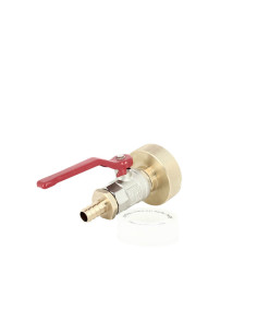 Raccord Cuve S60X6 Avec Vanne Laiton + Embout Droit 19 Mm - Pour Cuve IBC 1000L Eau De Pluie, Polypropylène, Téflon Inclus