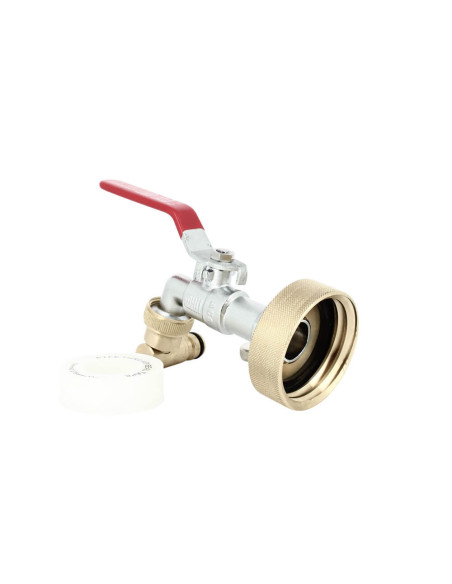 Raccord cuve S60X6 laiton - Robinet laiton chromé 15 mm + Nez de robinet articulé Raccord cuve S60X6 laiton - Robinet laiton chromé 15 mm + Nez de robinet articulé