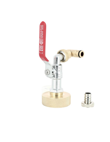 Raccord cuve S60X6 laiton - Robinet laiton chromé 15 mm + Nez de robinet articulé