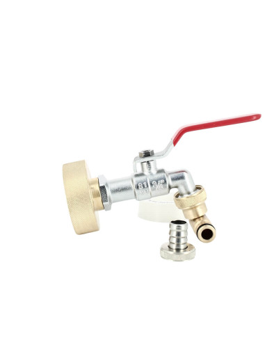 Raccord cuve S60X6 laiton - Robinet laiton chromé 15 mm + Nez de robinet articulé