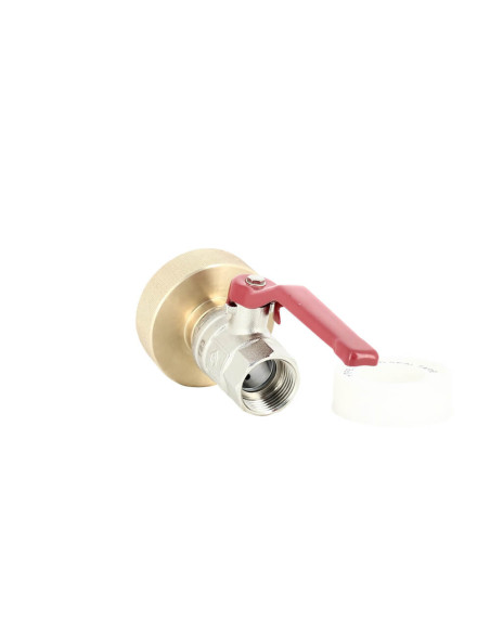 Raccord cuve S60X6 laiton - Vanne 1/4 de tour laiton