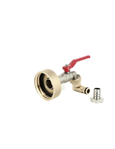 Raccord S60X6 laiton - Robinet ECO laiton 15 mm + Nez articulé