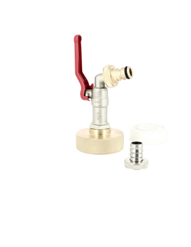 Raccord S60X6 Laiton - Robinet ECO laiton 15 mm + Nez 20x27