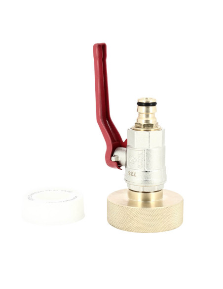 Raccord cuve S60X6 laiton - Vanne laiton + Embout rapide