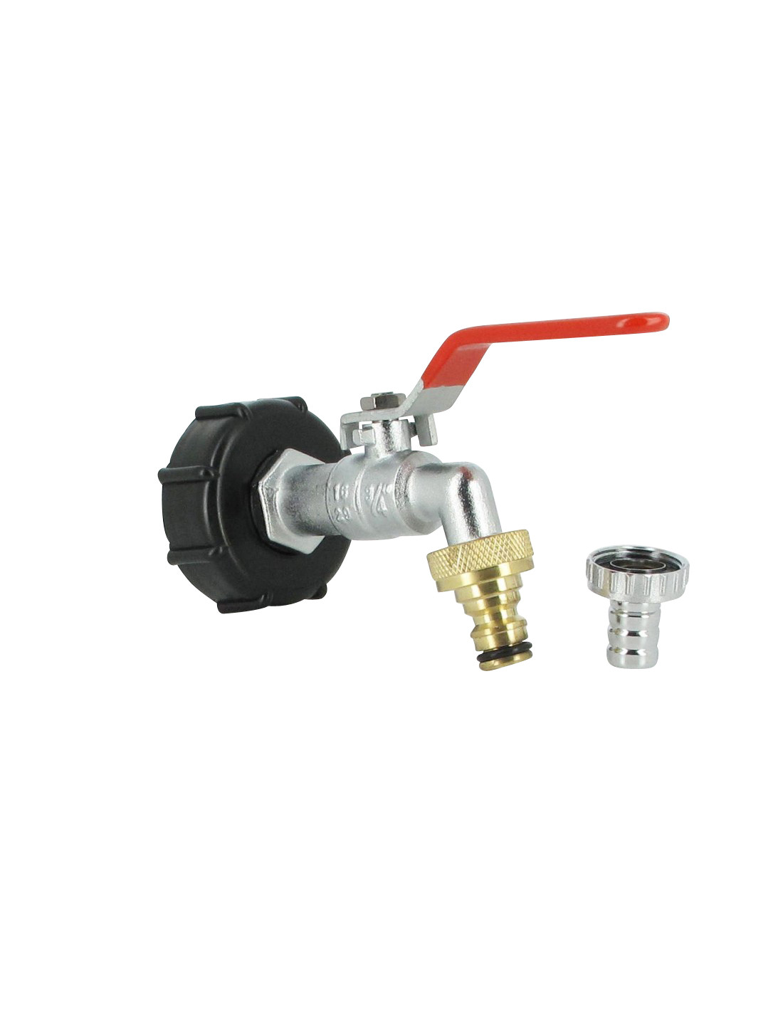Raccord Robinet Laiton Chromé S60x6 - Sortie Raccord Rapide Pour Cuve IBC 1000L