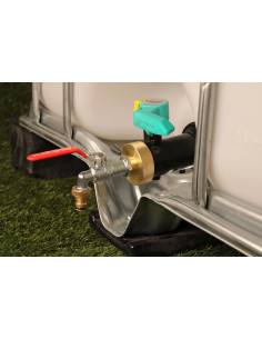 robinet de citerne de transport, raccord IBC S 60 x6 et vanne puisage cuve  type Cubitainer pour la récupération d'eau de pluie