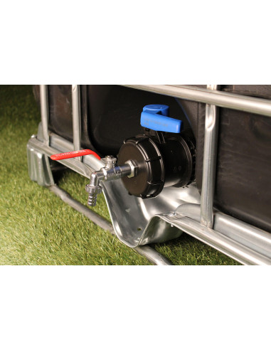 Raccord cuve eau S100X8 - Robinet laiton chromé 15 mm