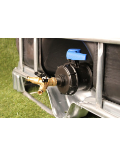Raccord cuve S100X8 - 2 voies 3/4'' laiton - Nez type Gardena 2