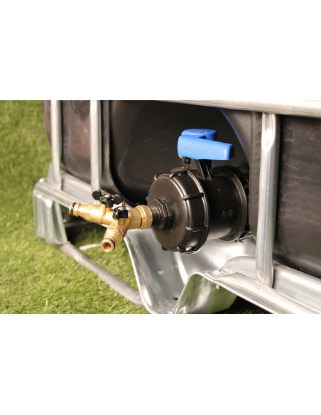 Raccord cuve S100X8 - 2 voies 3/4'' laiton - Nez type Gardena