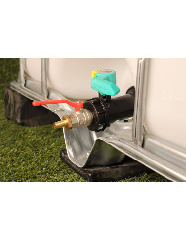 Raccord S60X6 - Vanne 1/4 de tour laiton + Embout droit 13 mm