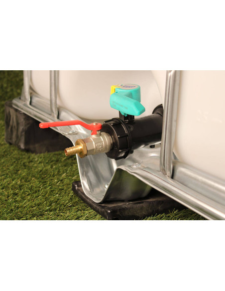 Raccord S60X6 - Vanne 1/4 de tour laiton + Embout droit 13 mm