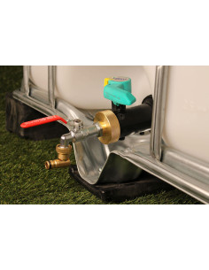 Raccord cuve S60X6 laiton - Robinet laiton chromé 15 mm + Nez de robinet articulé 2