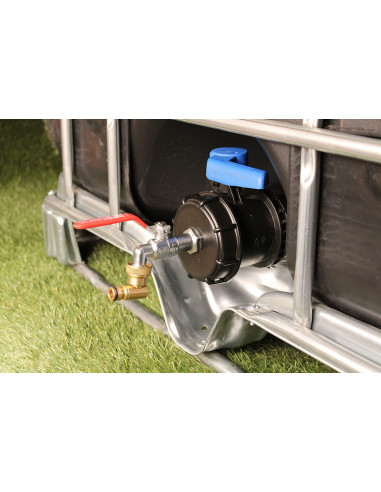 Raccord cuve S100X8 - Robinet laiton chromé 15 mm + Nez articulé