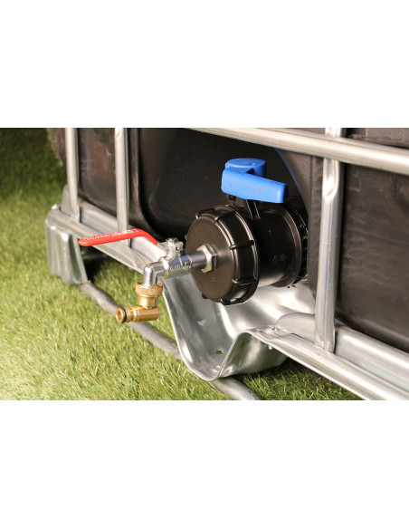 Raccord cuve S100X8 - Robinet laiton chromé 15 mm + Nez articulé