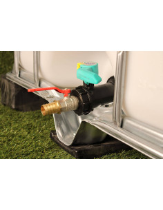 Raccord cuve S60X6 - Vanne 1/4 de tour laiton + Embout droit 25 mm 2