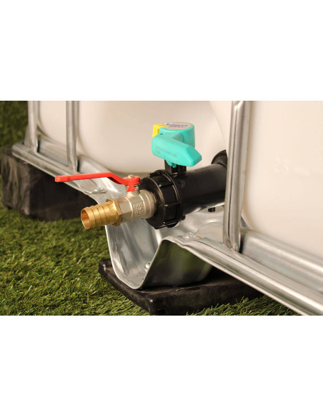 Raccord S60X6 - Vanne 1/4 de tour laiton + Embout droit 25 mm