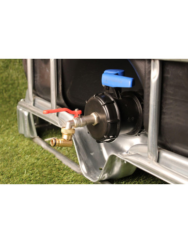 Raccord cuve S100X8 - Robinet ECO laiton 15 mm + Nez articulé