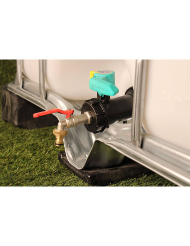 Raccord cuve eau S60X6 - Robinet ECO laiton 15 mm + Nez 20x27