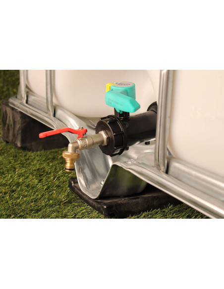 Raccord cuve eau S60X6 - Robinet ECO laiton 15 mm + Nez 20x27