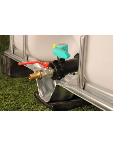 Raccord cuve S60X6 - Vanne laiton + Embout droit 19 mm