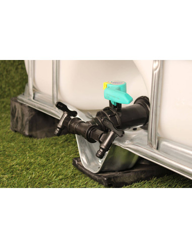 Raccord cuve eau S60X6 - 2 Robinets avec Nez (type Gardena)  - Multicuves