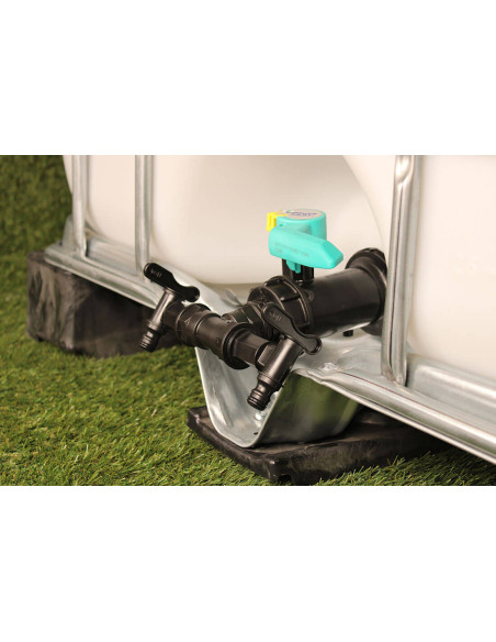 Raccord cuve eau S60X6 - 2 Robinets avec Nez (type Gardena)  - Multicuves