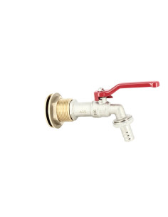Passe-paroi laiton mâle 1'' - femelle 3/4'' avec robinet ECO 2