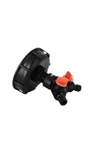 Raccord cuve eau S100X8 - 2 Robinets avec Nez 20x27 - Claber