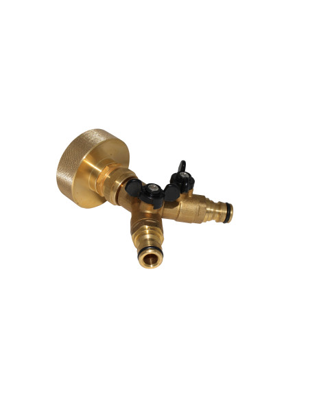 Raccord S60X6 laiton - sélecteur 2 voies avec nez intégrés