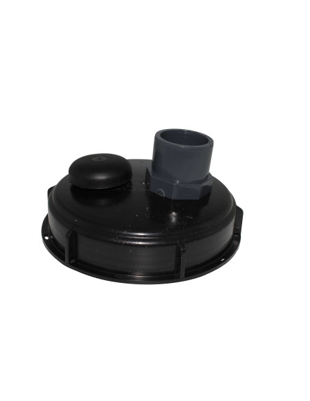 Couvercle diamètre 150 mm avec prise PVC droite 40/50 et évent Couvercle diamètre 150 mm avec prise PVC droite 40/50 et évent