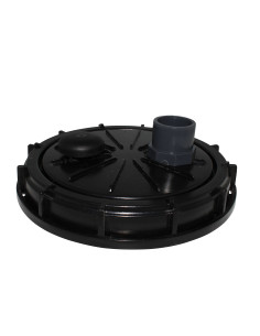 Couvercle diamètre 220 mm avec prise PVC droite 40/50 et évent
