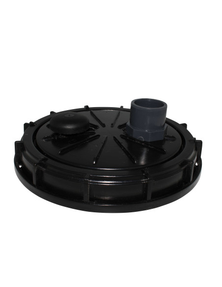 Couvercle diamètre 220 mm avec prise PVC droite 40/50 et évent